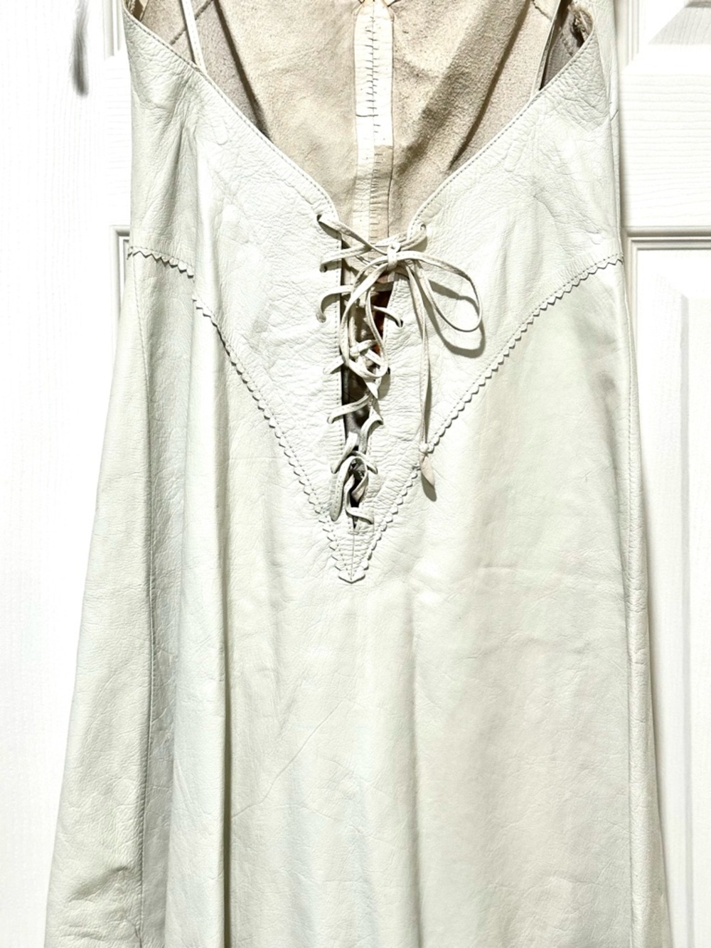 Clifford Olsen Leather from North Beach Leather fringe dress 1978 petite S - Picture 10 of 16